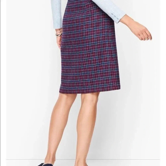Talbots FAUX WRAP A-LINE SKIRT - PLAID - Picture 3 of 7